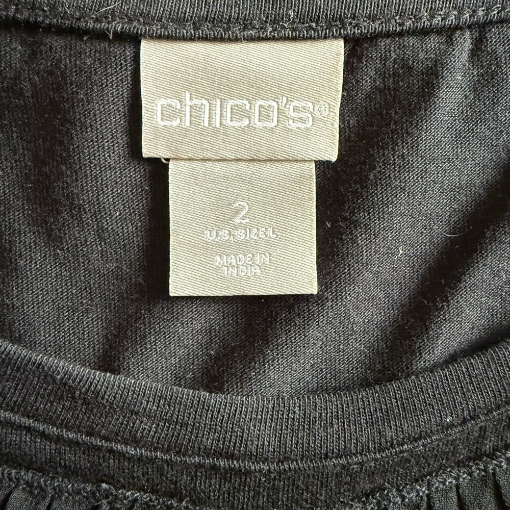Chico's Black Ruffled Ribbed Tank Top - Picture 4 of 4
